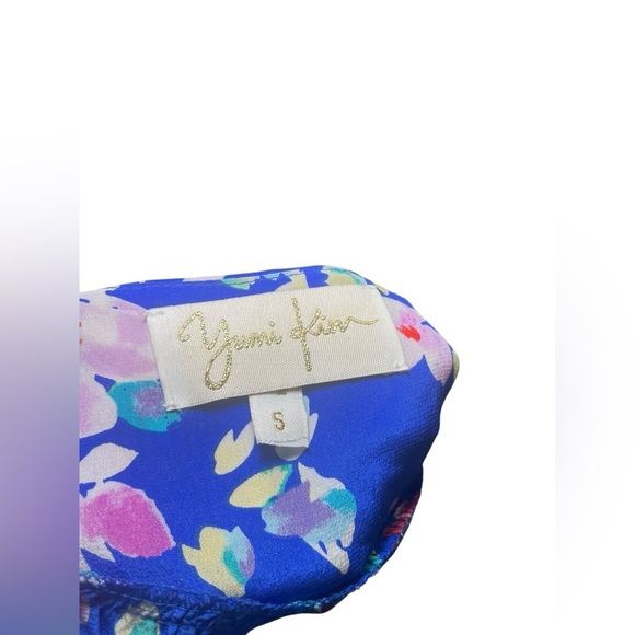 Yumi Kim Blue Floral Soho Mixer Wrap Dress | 100% Silk | Size Small - Picture 7 of 7